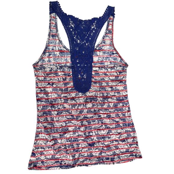 Bit & Bridle Burnout Tank Top Racerback Patriotic Red White & Blue Small - Picture 3 of 13